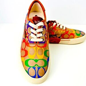 Coach Women's Multi Color Signature Sneaker Shoes